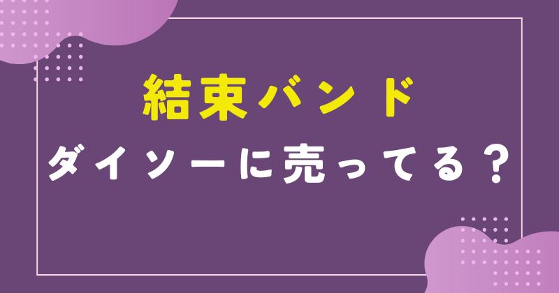 ダイソー 結束 バンド どこ