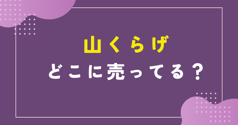 山くらげ 売ってる場所