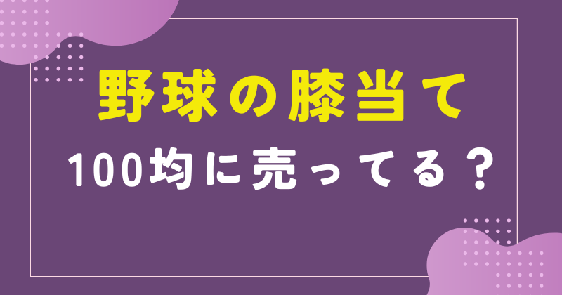 野球 膝当て 100均